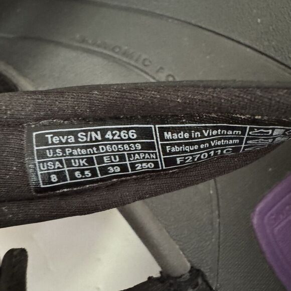 Teva Tirra Sandal Black Purple Womens Size 8 M US 4266 Strappy Hiking Outdoors - Picture 7 of 7